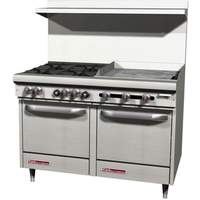 Southbend 48" S-Series Range w/ Space Saver Ovens & 24" Therm. Griddle - S48EE-2T