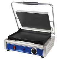 Globe 14in x 10in Single Panini Sandwich Grill with Smooth Plates - GSG1410 