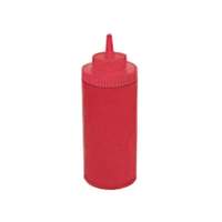 Winco 6 Pack of 16oz Red Wide Mouth Squeeze Bottles - PSW-16R 