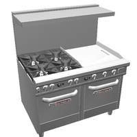 Southbend 48in Ultimate Range with Star Burners, 24in Griddle & 2 Ovens - 4483EE-2G* 