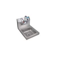 BK Resources Splash Mount Hand Sink 12inx16x12in with Faucet & Drain - BKHS-W-SS-P-G 