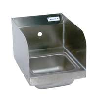 BK Resources Stainless Hand Sink 12inx16in with Faucet, Drain & Side Splashes - BKHS-W-SS-SS-P-G 