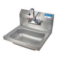 BK Resources Wall Mount S/s Hand Sink 14"x10"x5" Bowl w/ Drain & Faucet - BKHS-W-1410-P-G
