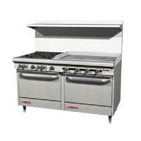 Southbend S Series 60" (4) Burner Gas Range 36" w/Thermostatic Griddle - S60DD-3TR