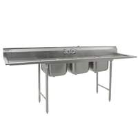 Eagle Group 414 Series Stainless Steel Sink 3 Compartment w/ Drainboards - 414-16-3-24-X