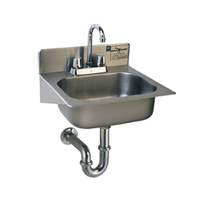 Eagle Group SS Wall Mount Hand Sink w/ Deck Mounted Faucet 14in x 10in - HSAE-10-FA-1X