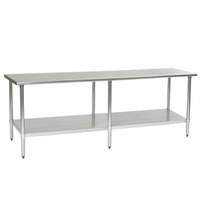 Eagle Group Deluxe Work Table 96in x 30in Stainless Steel Work Top - T3096SEB-1X 