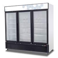 Migali 72cuft SS reach-In Refrigerator Three Hinged Glass Doors - C-72RM-HC 