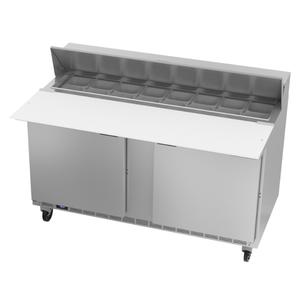 beverage-air 60in Refrigerated 16 Pan Sandwich Prep with 17in D Cutting Board - SPE60HC-16C 