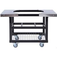 Primo Grills & Smokers Cart with Stainless Side Tables for Oval 300 Ceramic Smoker - PG00370 