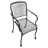 H&D Commercial Seating Outdoor Wrought Iron Stackable Arm Chair - MC19A