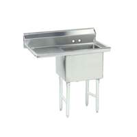Advance Tabco 1 Comp. Sink 16 Gauge 24in x 24in x 14in with 24in DB on Left - FC-1-2424-24L-X 