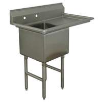Advance Tabco 1 Comp. Sink 16 Gauge 24in x 24in x 14in with 24in DB on Right - FC-1-2424-24R-X 