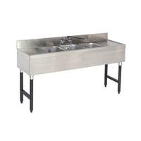 Advance Tabco 60in 3-Compartment Underbar Sink Unit with 12in Drainboard - SLB-53C-X 