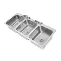 Advance Tabco 3 Compartment Drop In Sink with Two Faucets - DI-3-1410