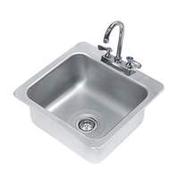Advance Tabco Drop-In Sink 16"x14"x8" Bowl w/ Deck Mount Gooseneck Faucet - DI-1-168