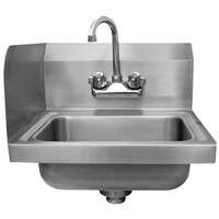 Advance Tabco 14" x 10" Wall Mount Hand Sink w/ 7-3/4" Left Side Splash - 7-PS-EC-SPL-X