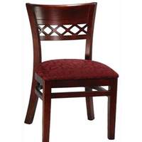 H&D Commercial Seating Lattice Back Wood Chair w/ Black Vinyl Seat - 8230