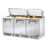 True 72in Mega Top Food Prep Table with 30 Pan Cap. - TFP-72-30M 