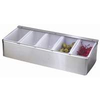 Winco Stainless Steel 5 Compartment Condiment Dispenser - CDP-5