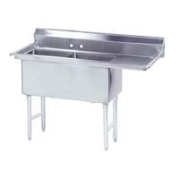 Advance Tabco 2 Compartment Sink 16inx20inx14in Bowl 18in Right Drainboard - FC-2-1620-18R-X 