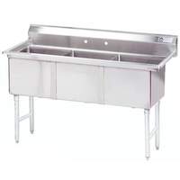 Advance Tabco 3 Compartment Sink 16inx20inx14in Bowl Stainless Steel - FC-3-1620-X 