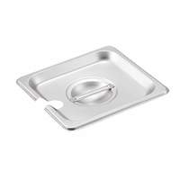 Winco 1/6 Size Stainless Steel Slotted Steam Table Pan Cover - SPCS 