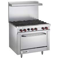Vulcan Endurance 36" Range with 6 Burners and Bakery Depth Oven-Nat - 36SFF-6BN