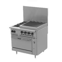 Vulcan Endurance Range 36in 2 Burner, 24in Charbroiler with Convection - 36C-2B24CB 