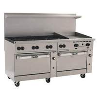 Vulcan 72" Range 8 Burners 24" Thermostatic Griddle w/ 2 Ovens - 72SS-8B24GT