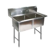 BK Resources Two 16inx20inx12in Compartment Sink with stainless steel Legs - BKS-2-1620-12S 