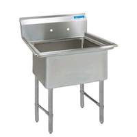 BK Resources 18"x18"x12" One Compartment Sink w/ S/s Legs - BKS-1-18-12S