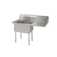 BK Resources One 24"x24"x14" Compartment Sink Right Drainboard - BKS-1-24-14-24R