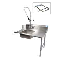 BK Resources 26in Soiled Dishtable Right with Pre-Rinse Faucet & Rack Guide - BKSDT-26-R-SS-P2-G 