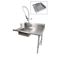 BK Resources 26" Soiled Dishtable Right w/ Pre-Rinse Faucet & Basket - BKSDT-26-R-SS-P3-G