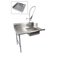 BK Resources 26in Soiled Dishtable Left with Pre-Rinse Faucet & Basket - BKSDT-26-L-SS-P3-G 