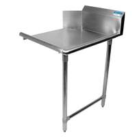 BK Resources 26in Clean Straight Dishtable Right Side with stainless steel Legs - BKCDT-26-R-SS 