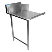 BK Resources 36in Clean Straight Dishtable Left Side with stainless steel Legs - BKCDT-36-L-SS 