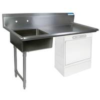 BK Resources 50in Undercounter Soiled Dishtable Left Side with stainless steel Legs - BKUCDT-50-L-SS 