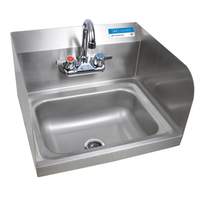 BK Resources Wall Mount Hand Sink 14inx10in Bowl with Side Splash & Faucet - BKHS-W-1410-SS-P-G 
