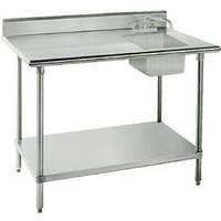 Advance Tabco 30inx72in Work Table with 16inx20inx12in Deep Right Sink - KMS-11B-306R 