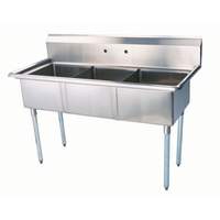 Green World by Turbo Air (3) 24"x24"x14" Compartment Sink No Drainboards - TSB-3-N