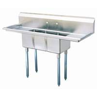 Green World by Turbo Air Turbo Air (3) 10"x14"x10" Compartment Sink Two Drainboards - TSCS-3-21
