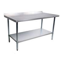 Green World by Turbo Air 30"W x 96"L stainless steel Top Work Table 1-1/2in Rear Turn Up - TSW-3096SB 