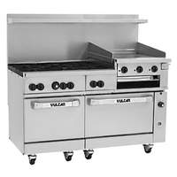 Vulcan 60in Endurance Series Range with 6 Burners 24in Raised Griddle - 60SS-6B24GB-NAT 