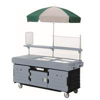 Cambro 4 Well Vending Merchandising Cart with Umbrella Black & Gray - KVC854426 