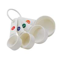 Winco 4 Piece Measuring Cup Set Plastic White - MCPP-4