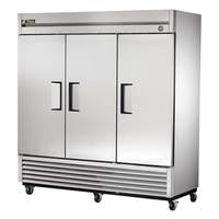 True 72 Cu.Ft Three Section Stainless Reach-in Freezer - T-72F-HC
