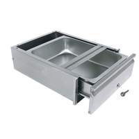 BK Resources 20"x20"x5" Pan Size Drawer Assembly w/ Lock, No Spacers - BKDWR-2020-ASSY-L-SS