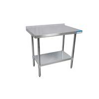 BK Resources 36"x 24" Work Tble 18G Stainless Steel Top w/1.5 Rear Riser - SVTR-3624